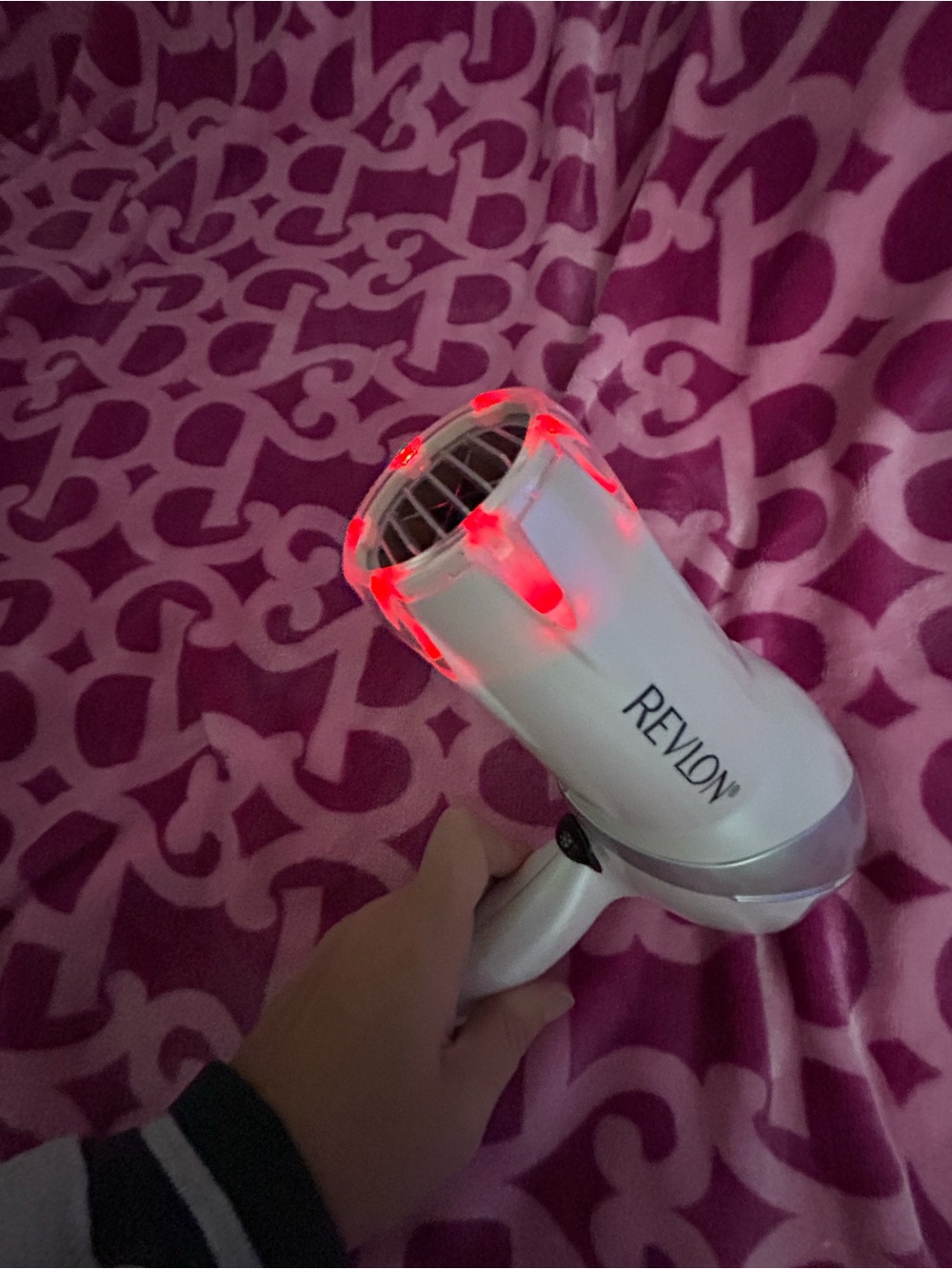 Revlon White Hair Dryer with Red Light Accents